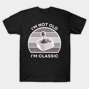 I'm not old, I'm Classic | Joystick | Retro Hardware | Vintage Sunset | '80s '90s Video Gaming T-Shirt